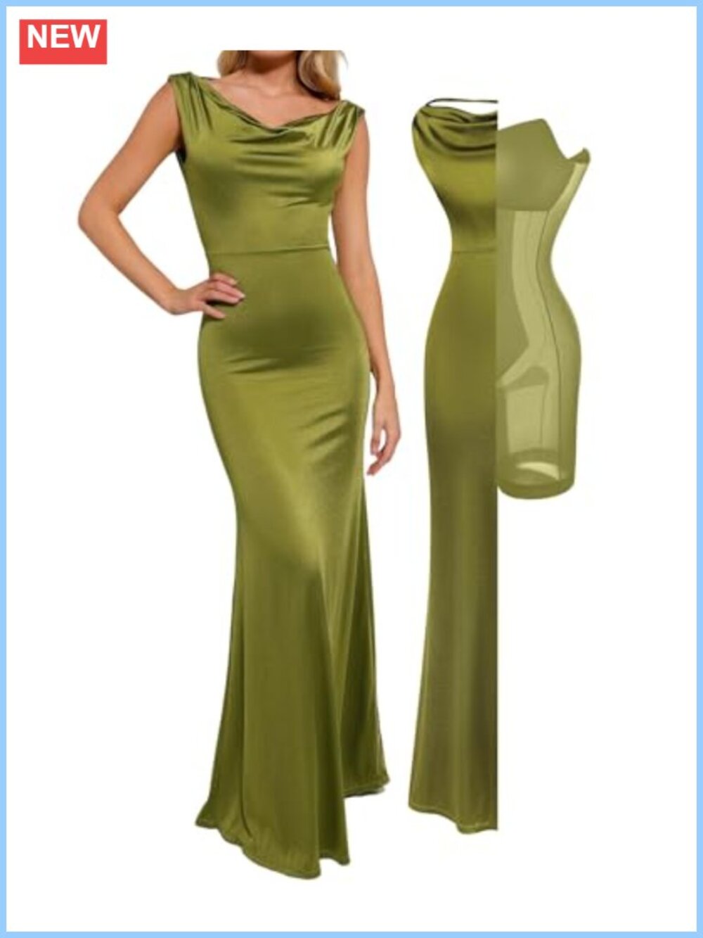 Popilush Shapewear Maxi Dress Convertible Formal Evening Gown